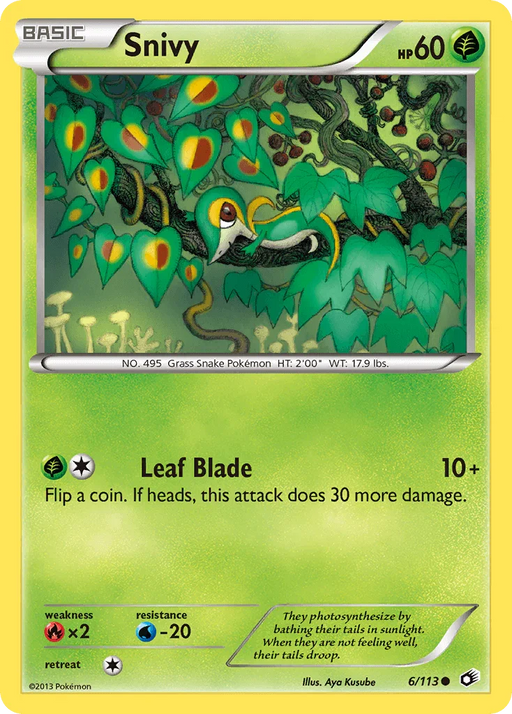 Snivy (6/113) [Black & White: Legendary Treasures] - for just $0.20! 