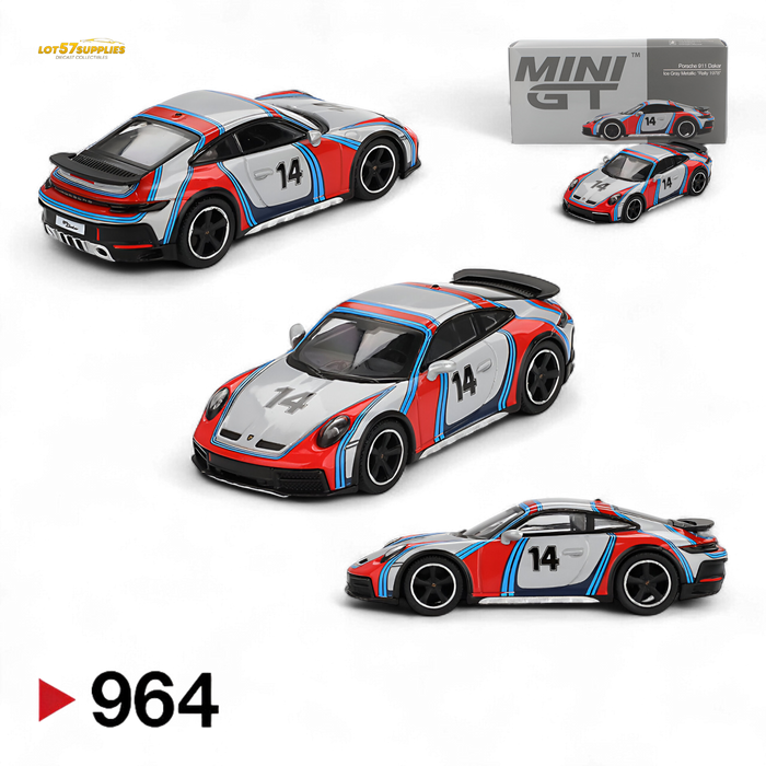 Mini-GT Porsche 911 Dakar “Rally 1974” Ice Grey Metallic 1:64 MGT00964 - for just $19.99! 
