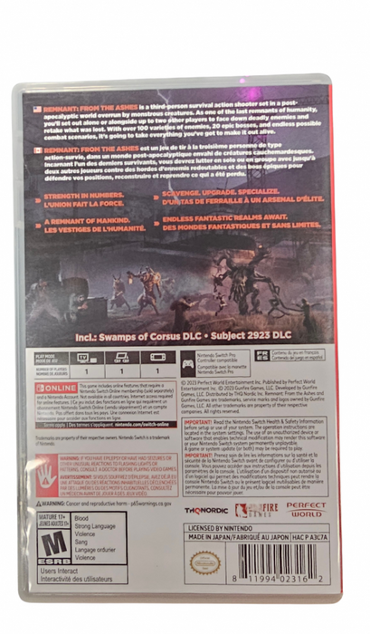 Remnant: From the Ashes – Nintendo Switch (NS) - for just $0! 