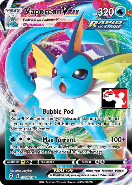 Vaporeon VMAX (030/203) [Prize Pack Series One] - for just $55.50! 