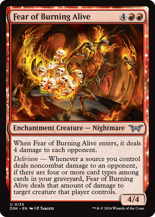 Fear of Burning Alive (DSK-135) - Duskmourn: House of Horror: (enchantment) Foil - for just $0.06! 