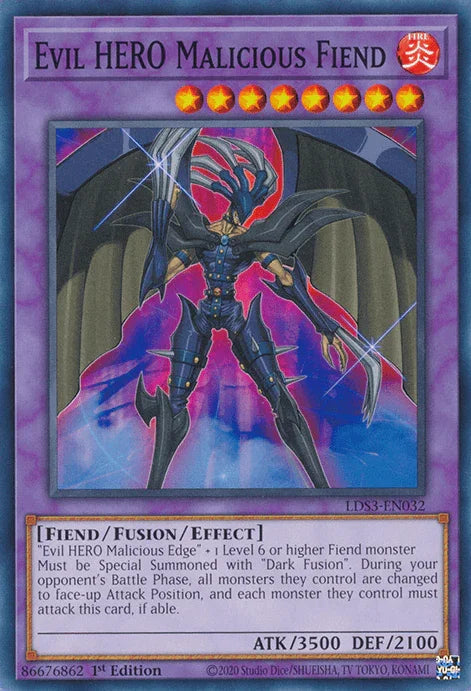 Evil HERO Malicious Fiend [LDS3-EN032] Common - for just $0.10! 