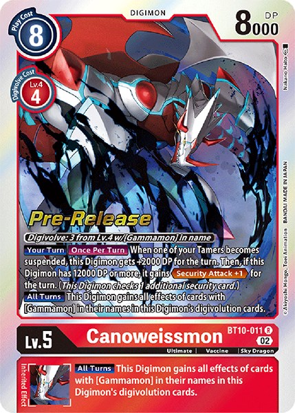 Canoweissmon [BT10-011] [Xros Encounter Pre-Release Cards] - Just $0.25! Shop now at Retro Gaming of Denver