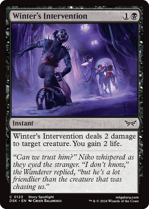Winter's Intervention (DSK-123) - Duskmourn: House of Horror Foil - for just $0.02! 
