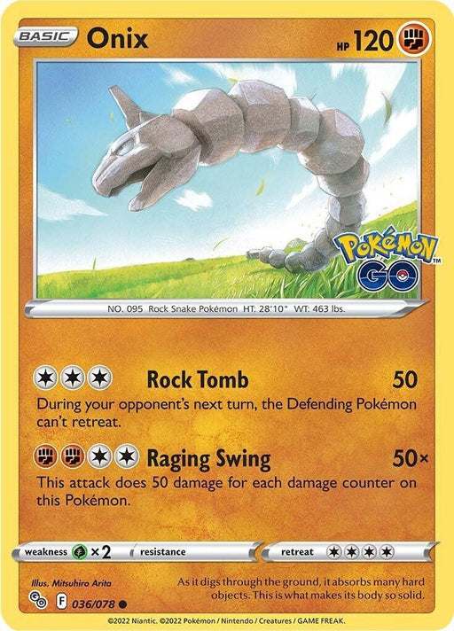 Onix (036/078) [Pokémon GO] - for just $0.10! 