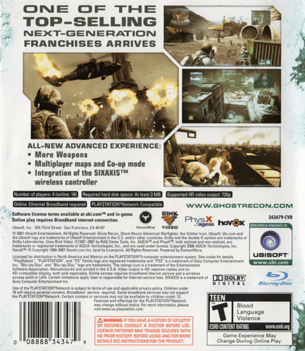 Tom Clancy's Ghost Recon: Advanced Warfighter 2 – PlayStation 3 (PS3) - for just $6.99! 