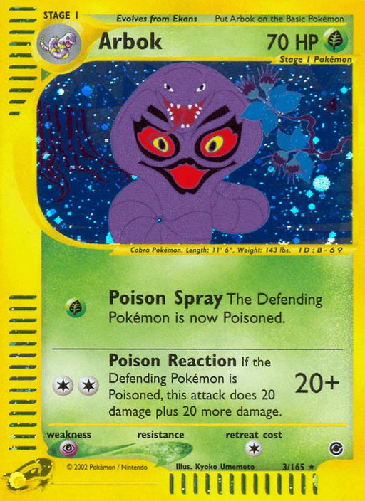 Arbok (3/165) [Expedition: Base Set] - for just $17.70! 