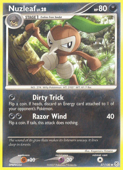 Nuzleaf (57/130) [Diamond & Pearl: Base Set] - for just $0.20! 