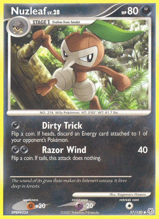 Nuzleaf (57/130) [Diamond & Pearl: Base Set] - for just $0.20! 