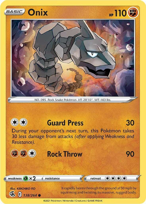 Onix (138/264) [Sword & Shield: Fusion Strike] - for just $0.10! 