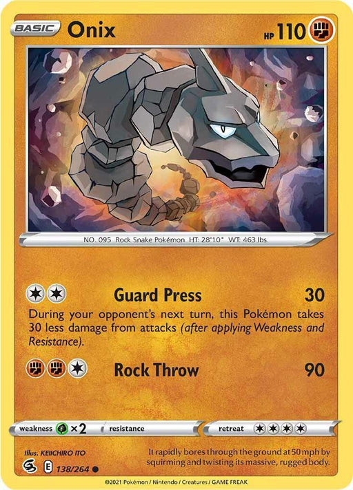 Onix (138/264) [Sword & Shield: Fusion Strike] - for just $0.10! 