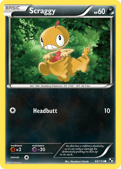 Scraggy (68/114) [Black & White: Base Set] - for just $0.15! 