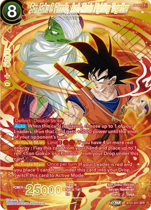 Son Goku & Piccolo, Arch-Rivals Fighting Together (SPR) (BT21-011) [Wild Resurgence] - for just $2! 