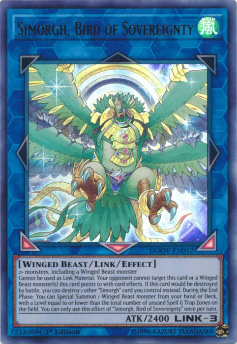 Simorgh, Bird of Sovereignty [DUOV-EN012] Ultra Rare - for just $0.30! 