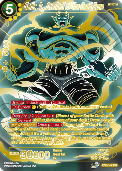 Garlic Jr., Overlord of the Dead Zone (SPR) (BT11-104) [Vermilion Bloodline] - for just $0.40! 