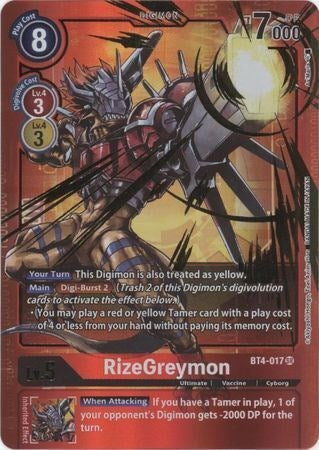 RizeGreymon [BT4-017] (Alternate Art - Red Border) [Great Legend Promos] - Just $7! Shop now at Retro Gaming of Denver