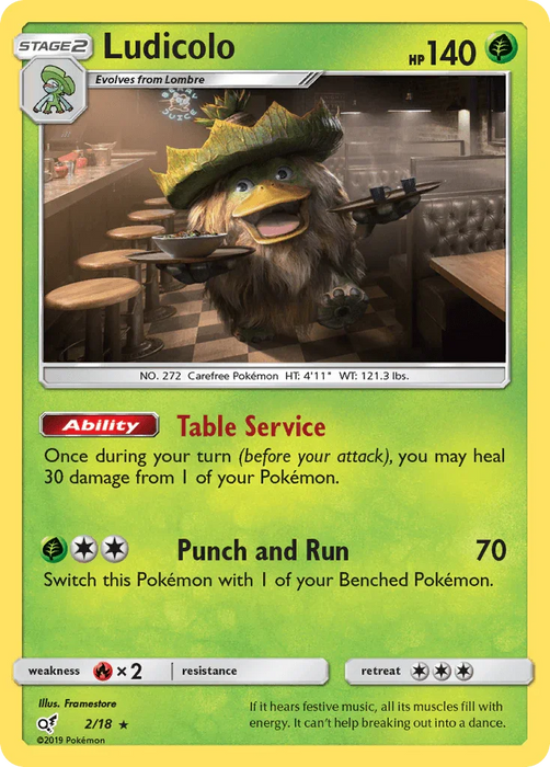 Ludicolo (2/18) [Sun & Moon: Detective Pikachu] - for just $0.40! 