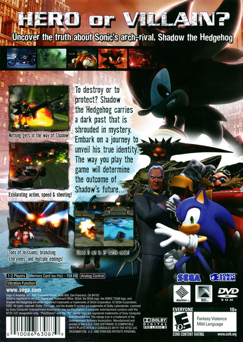 Shadow the Hedgehog – PlayStation 2 (PS2) - for just $0! 