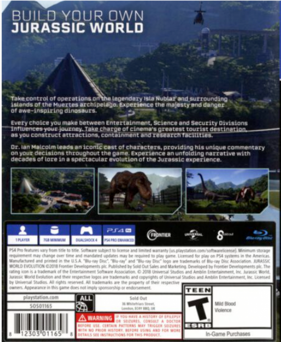 Jurassic World: Evolution – PlayStation 4 (PS4) - for just $20.99! 