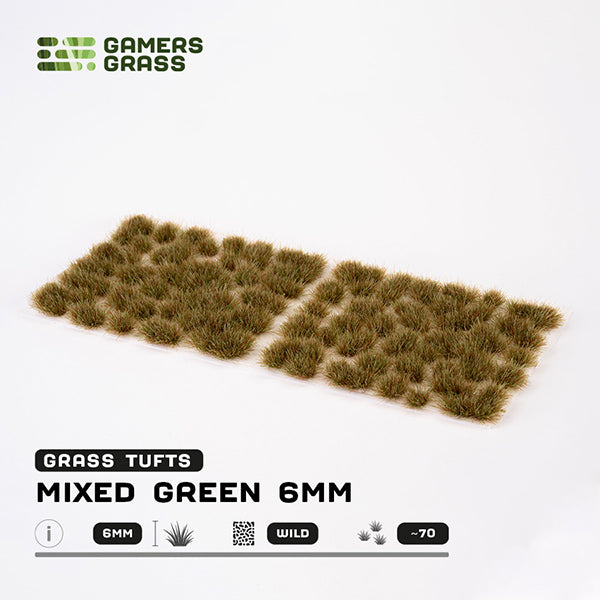 Gamers Grass Tufts: Mixed Green 6mm- Wild - for just $8.99! 