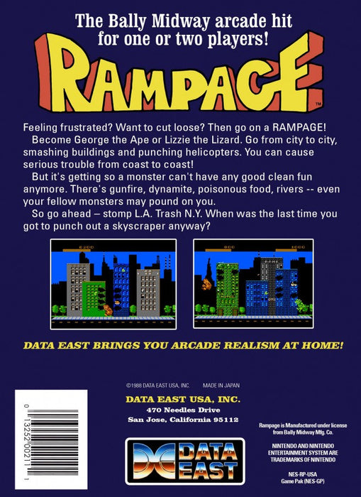 Rampage – Nintendo Entertainment System (NES) - for just $16.99! 