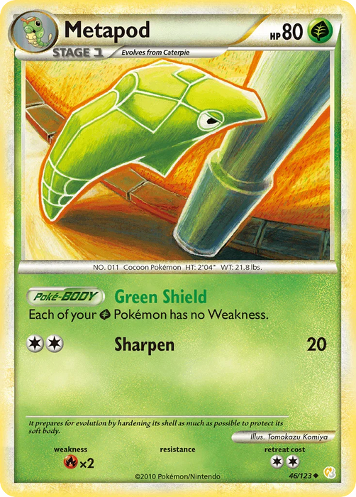 Metapod (46/123) [HeartGold & SoulSilver: Base Set] - for just $0.75! 