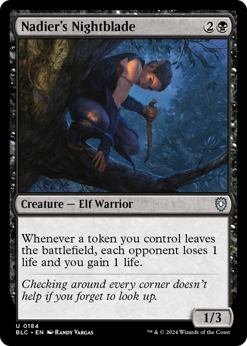 Nadier's Nightblade (BLC-184) - Bloomburrow Commander - for just $0.08! 