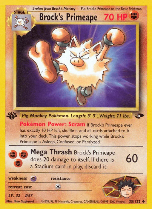 Brock's Primeape (35/132) [Gym Challenge 1st Edition] - for just $1.20! 