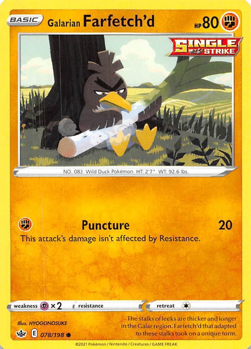 Galarian Farfetch'd (078/198) [Sword & Shield: Chilling Reign] - for just $0.10! 