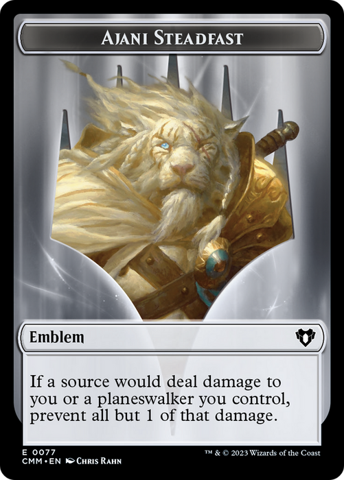 Ajani Steadfast Emblem // Wizard Double-Sided Token [Commander Masters Tokens] - Just $0.10! Shop now at Retro Gaming of Denver