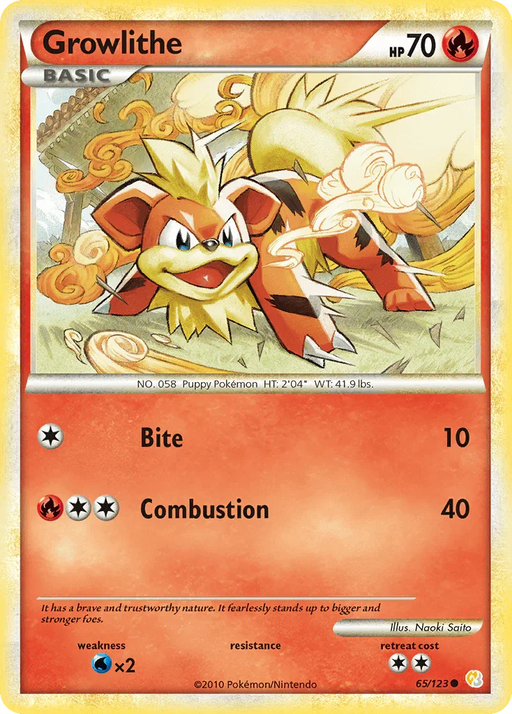 Growlithe (65/123) [HeartGold & SoulSilver: Base Set] - for just $2.05! 