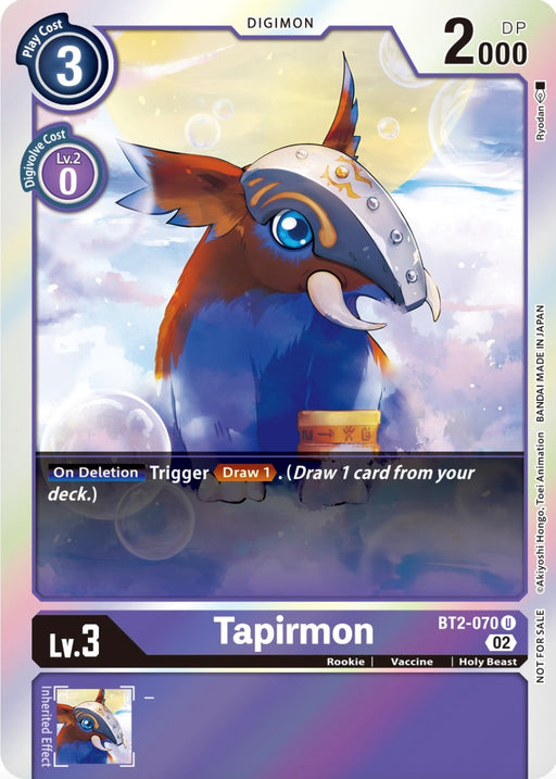 Tapirmon [BT2-070] (Official Tournament Pack Vol.8) [Release Special Booster Promos] - Just $0.09! Shop now at Retro Gaming of Denver