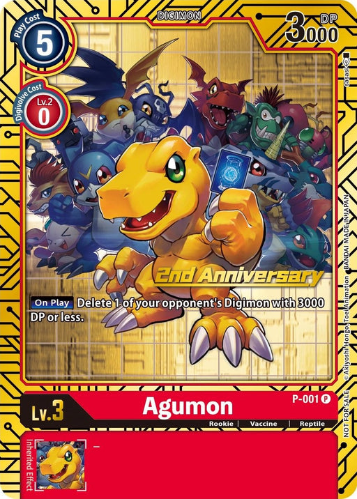 Agumon [P-001] (2nd Anniversary Card Set) [Promotional Cards] - Just $0.20! Shop now at Retro Gaming of Denver