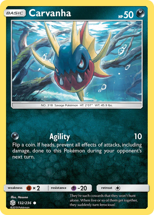 Carvanha (132/236) [Sun & Moon: Cosmic Eclipse] - for just $0.10! 