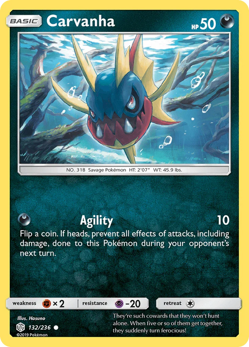Carvanha (132/236) [Sun & Moon: Cosmic Eclipse] - for just $0.10! 