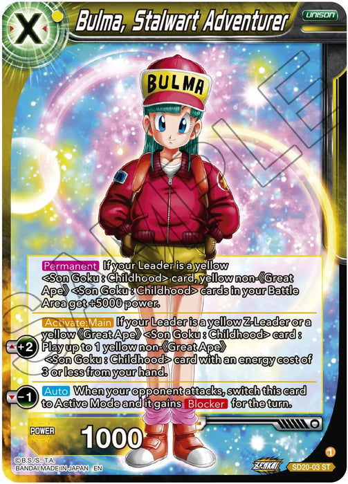Bulma, Stalwart Adventurer (SD20-03) [Dawn of the Z-Legends] - for just $0.25! 
