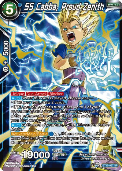 SS Cabba, Proud Zenith (BT15-037) [Saiyan Showdown] - for just $0.20! 
