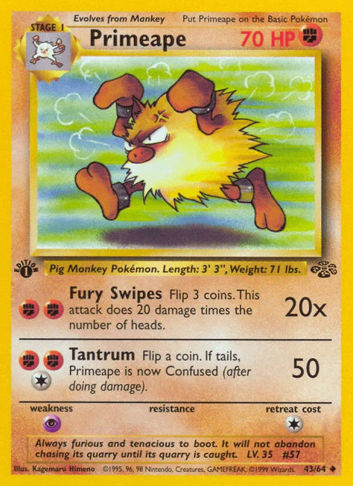 Primeape (43/64) [Jungle 1st Edition] - for just $1.05! 
