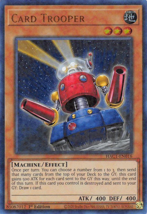 Card Trooper (Duel Terminal) [HAC1-EN016] Parallel Rare - for just $0.15! 