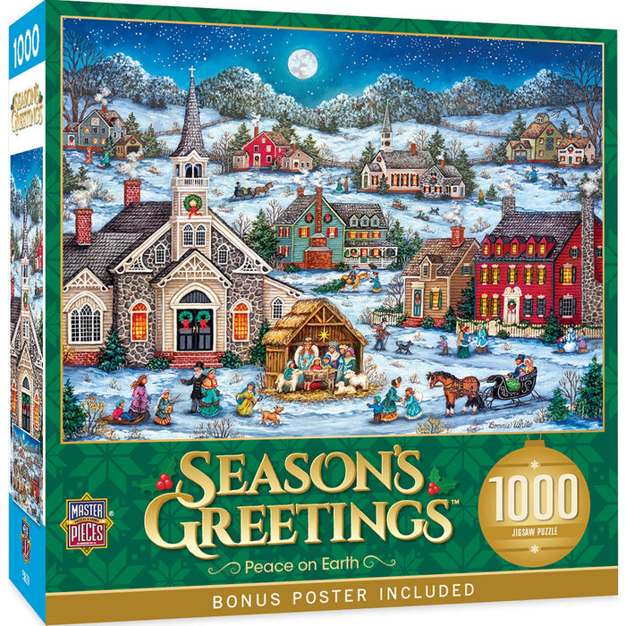 Season's Greetings - Peace on Earth 1000 Piece Jigsaw Puzzle - Just $16.99! Shop now at Retro Gaming of Denver