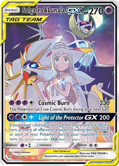 Solgaleo & Lunala GX (Full Art) (SM - Cosmic Eclipse) Near Mint Holofoil - for just $299.05! 