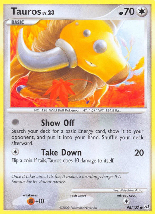 Tauros (98/127) [Platinum: Base Set] - for just $0.25! 