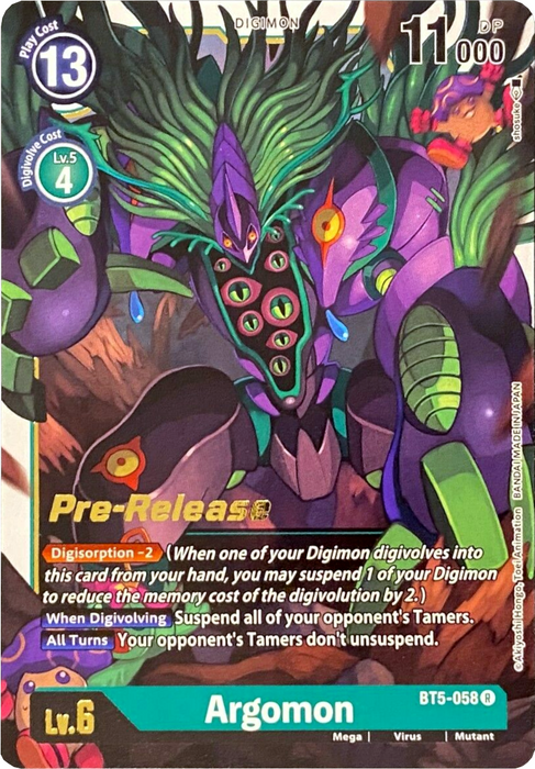 Argomon [BT5-058] [Battle of Omni Pre-Release Promos] - Just $0.30! Shop now at Retro Gaming of Denver