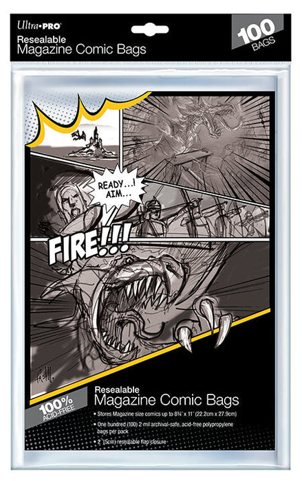 Ultra PRO: Comic Bags - Resealable Magazine (8-3/4" x 11" / 100-Pack) - for just $0! 