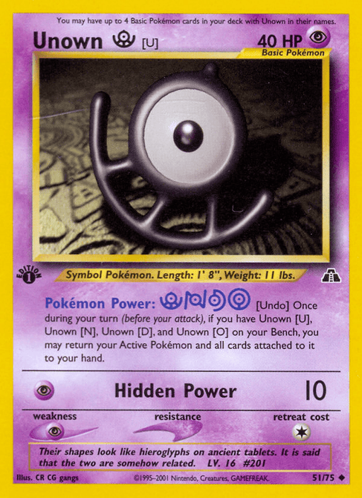 Unown [U] (51/75) [Neo Discovery 1st Edition] - for just $0.80! 