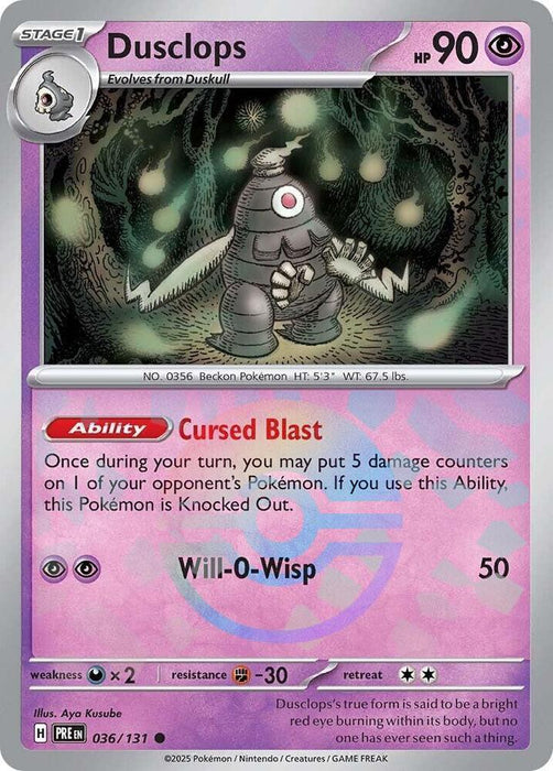 Dusclops (036/131) (Poke Ball Pattern) [Scarlet & Violet: Prismatic Evolutions] - for just $0.25! 