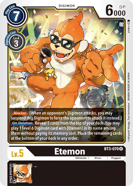 Etemon [BT3-070] [Release Special Booster Ver.1.5] - Just $0.09! Shop now at Retro Gaming of Denver