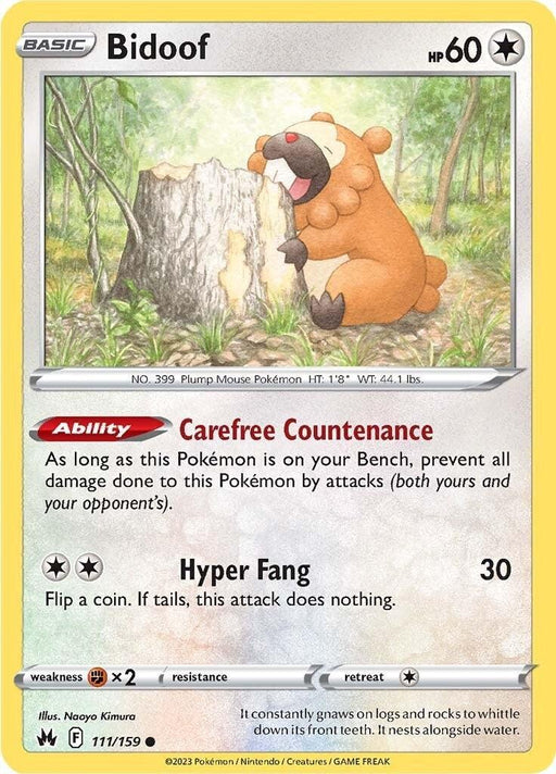 Bidoof (111/159) [Sword & Shield: Crown Zenith] - for just $0.10! 