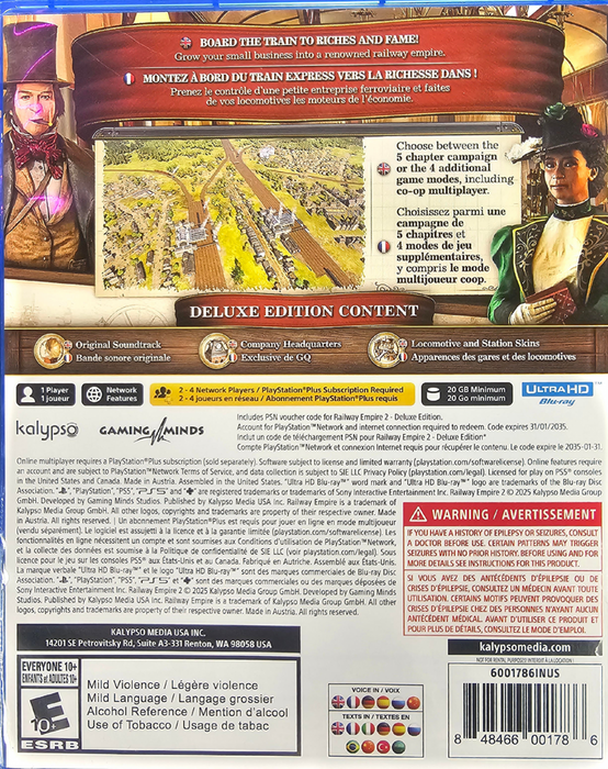 Railway Empire 2 Deluxe Edition – Playstation 5 (PS5) - for just $25.99! 