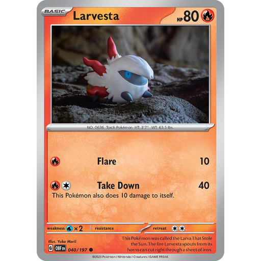 Larvesta (040/197) [Scarlet & Violet: Obsidian Flames] - Just $0.10! Shop now at Retro Gaming of Denver